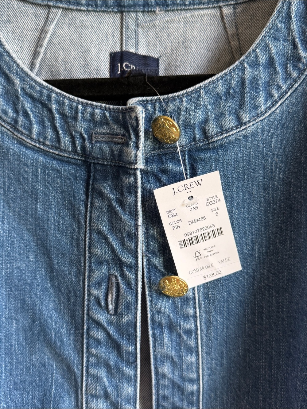 J.Crew Lady Louisa Cropped Denim Jacket Women’s Size 8 - Picture 4 of 11